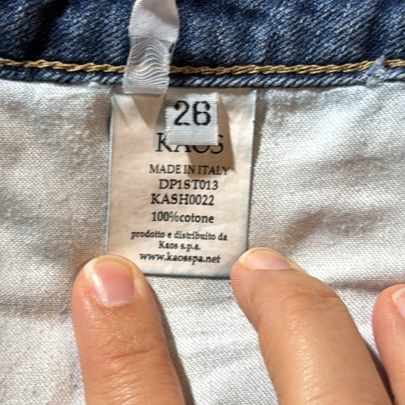 Kaos Made in Italy Distressed Denim Shorts size 26 - Picture 8 of 9